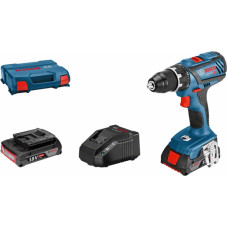 Bosch Akumulatora urbjmašīna-skrūvgriezis Bosch GSR 18V-28 Professional 2 x 2.0 Ah, AL 1820 CV, Koferis - gab