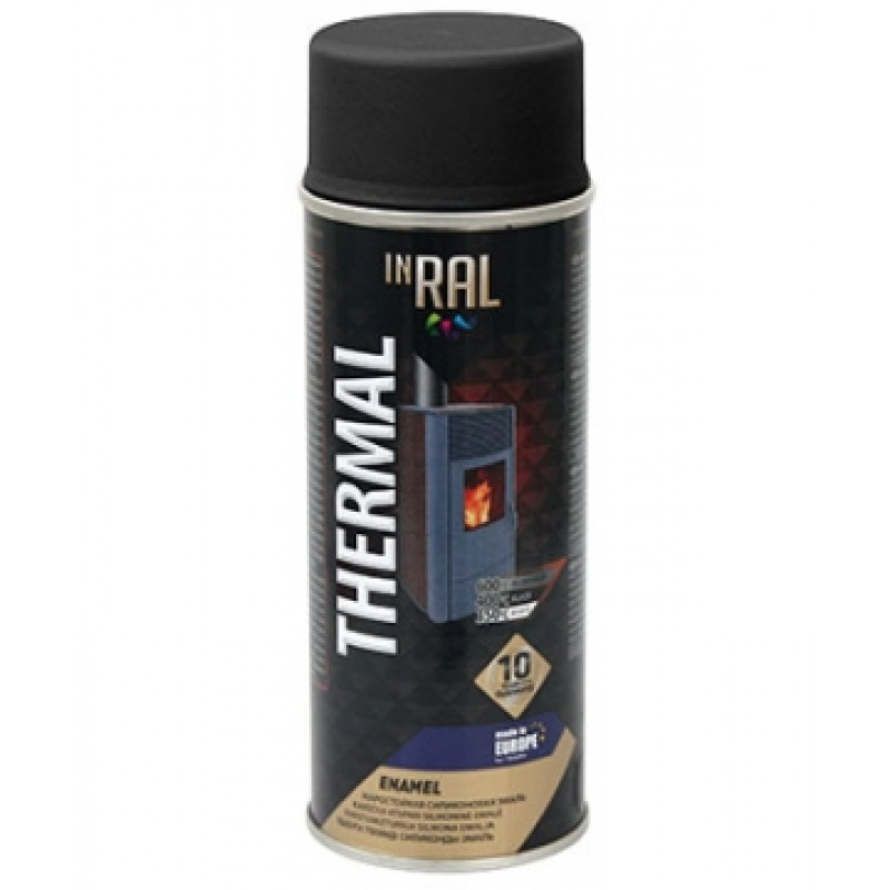 Inral Aerosola krāsa Inral Thermal 400ml melna - gab