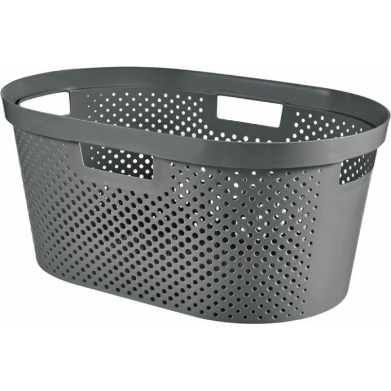 Curver Veļas grozs CURVER Infinity Recycled 40L, 59x39x27cm, tumši pelēks - gab