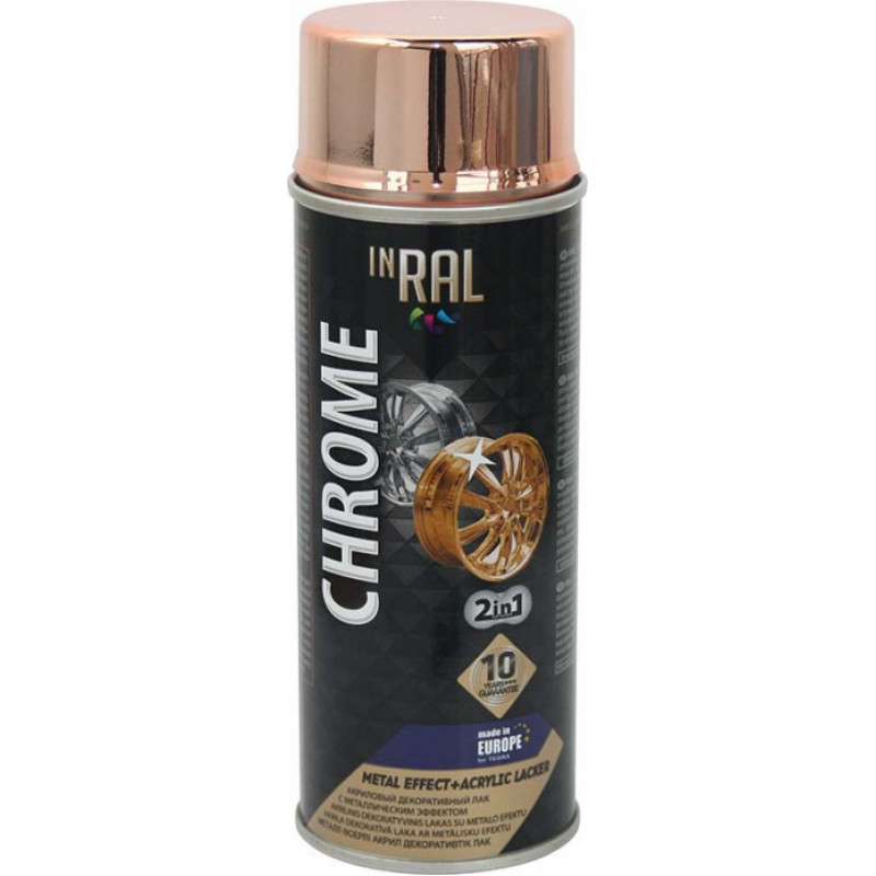 Inral Akrila laka aerosols Inral Crome 400ml zelta - gab.