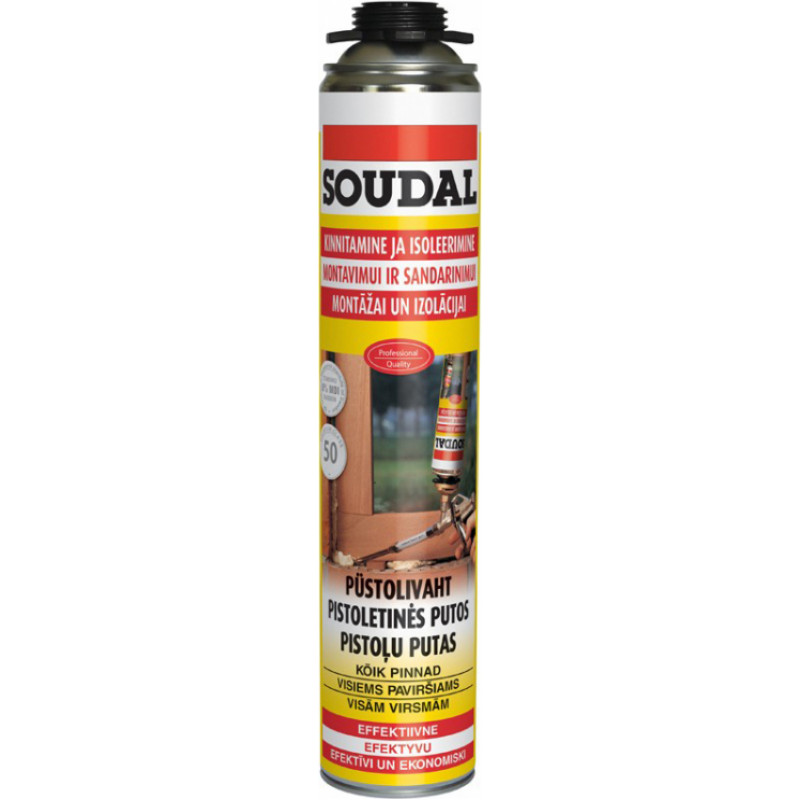 Soudal Montāžas putas Soudal Gunfoam Dzeltenas 750ml - gab