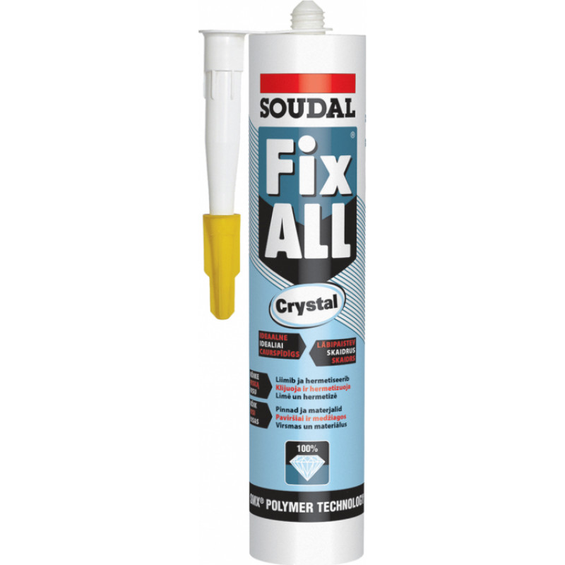 Soudal Līme-hermētiķis Soudal Fix ALL Crystal Caurspīdīgs 290ml - gab