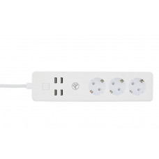 Tellur Pagarinātājs Tellur WiFi, 3 kontaktligzdas 4xUSB 4A, 2200W, 10A - gab