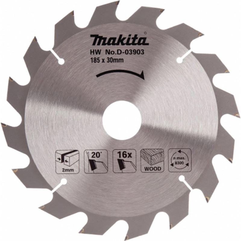 Makita Zāģripa kokam MAKITA 185x30 mm, D-03903 - gab