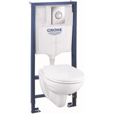 Grohe komplekts - pods ar SC vāku BauCeramic, rāmis h=1130 mm, taustiņš Nova Cosmo hroms, stiprinājumi