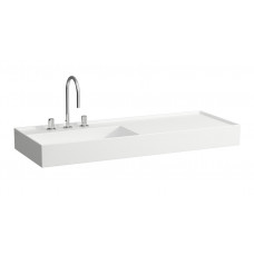 Laufen izlietne Kartell, 1200x460 mm, bez pārplūdes, bļoda kreisā pusē, balta SaphirKeramik LCC