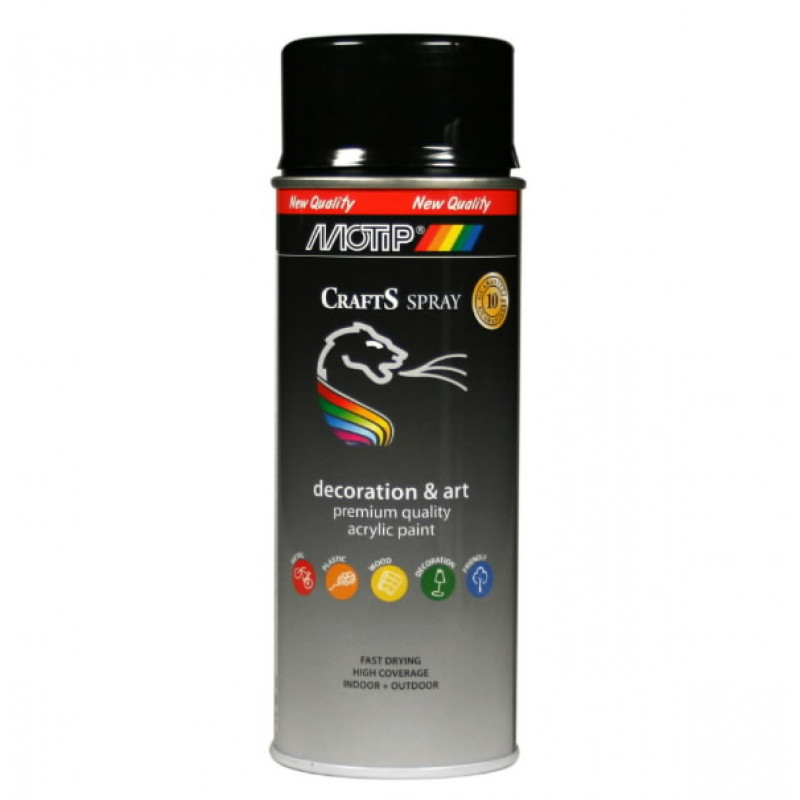 Motip Spray Color Crafts RAL9005 HG Black 400ml, Motip