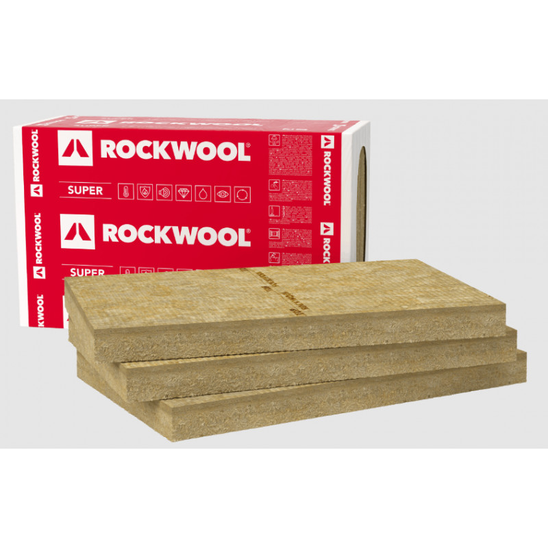 Rockwool Frontrock Super Akmens vates plāksnes fasādei 80x600x1000mm, iepak. 1.8m2