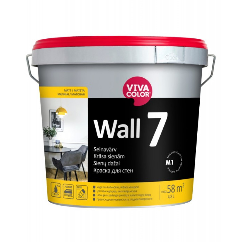 Vivacolor Wall 7 A Sienas krāsa, matēta 4.8L