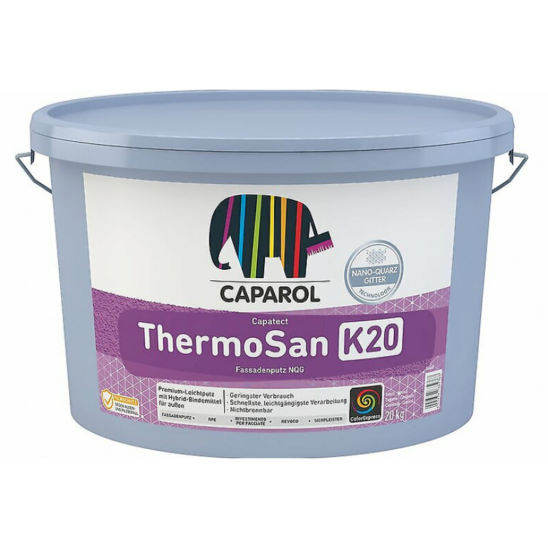 Caparol Capatect ThermoSan Fassadenputz NQG K15 Lietošanai gatavs vieglais apmetums (biezpiens) 1.5mm, 20kg