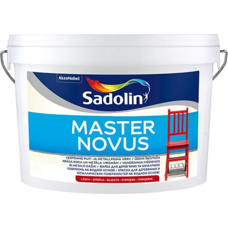 Sadolin Master Novus Spīdīga krāsa uz ūdens bāzes, koka un metāla virsmām BW 2.5L