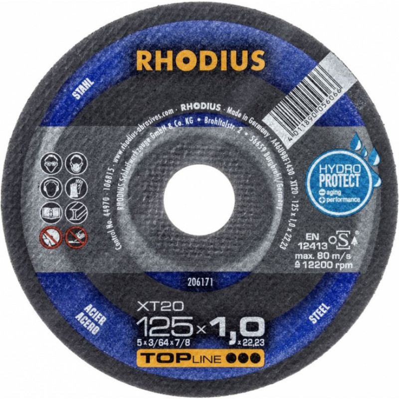 Rhodius Plāni griešanas diski XT20 125x1.0x22.23 - gab.