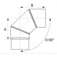 Almeva KH regulējams līkums 0-90° DN130 - gab.