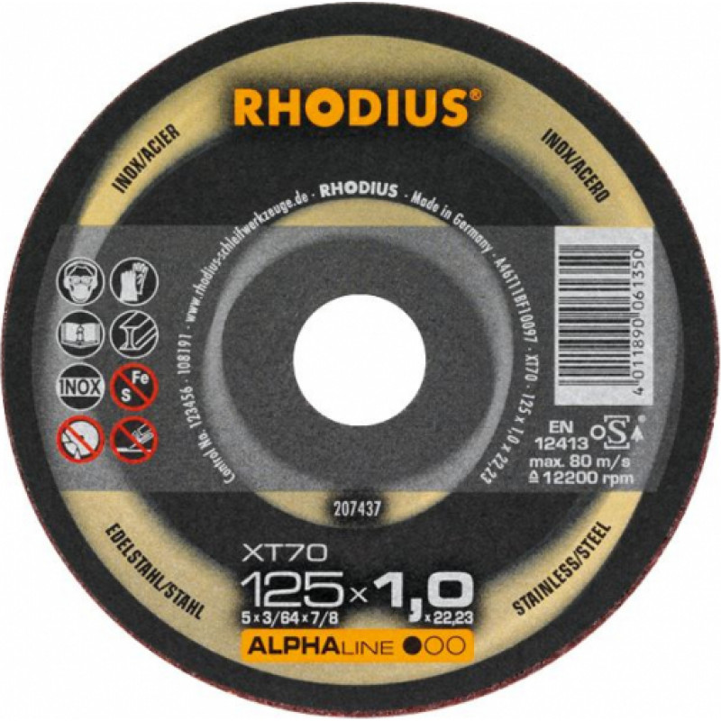 Rhodius Plāni griešanas diski XT70 125x1.5x22.23 - gab.