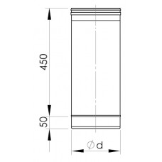 Almeva Dūmvada caurule EW/150, 450mm - gab.