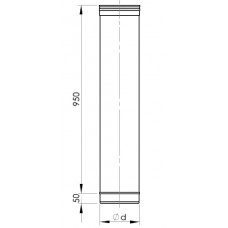 Almeva Dūmvada caurule EW/250, 950mm - gab.