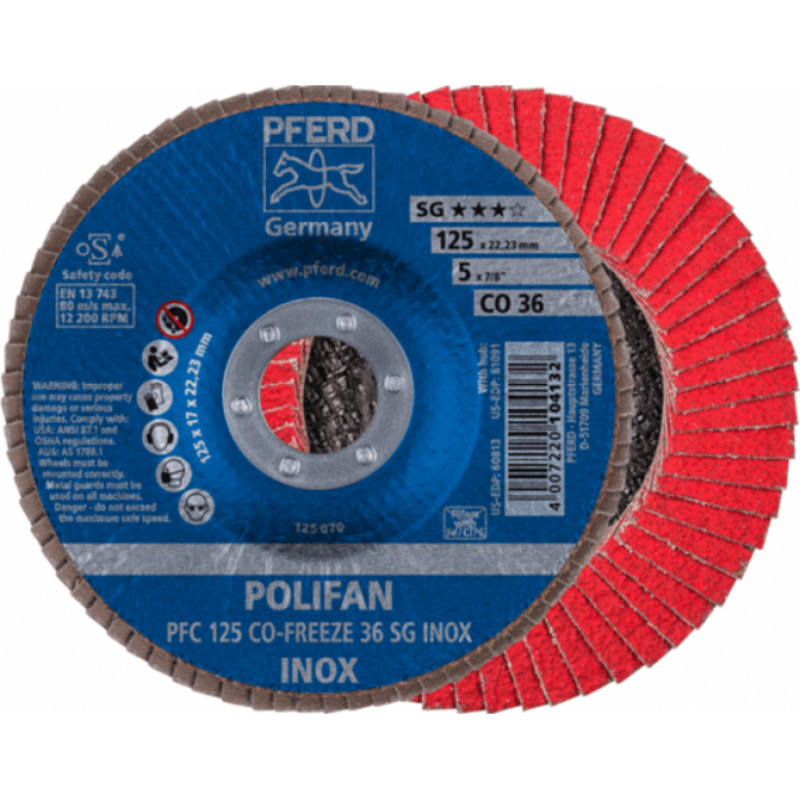 Pferd Slīpēšanas disks PFERD PFC125 CO-FREEZE SG INOX 36