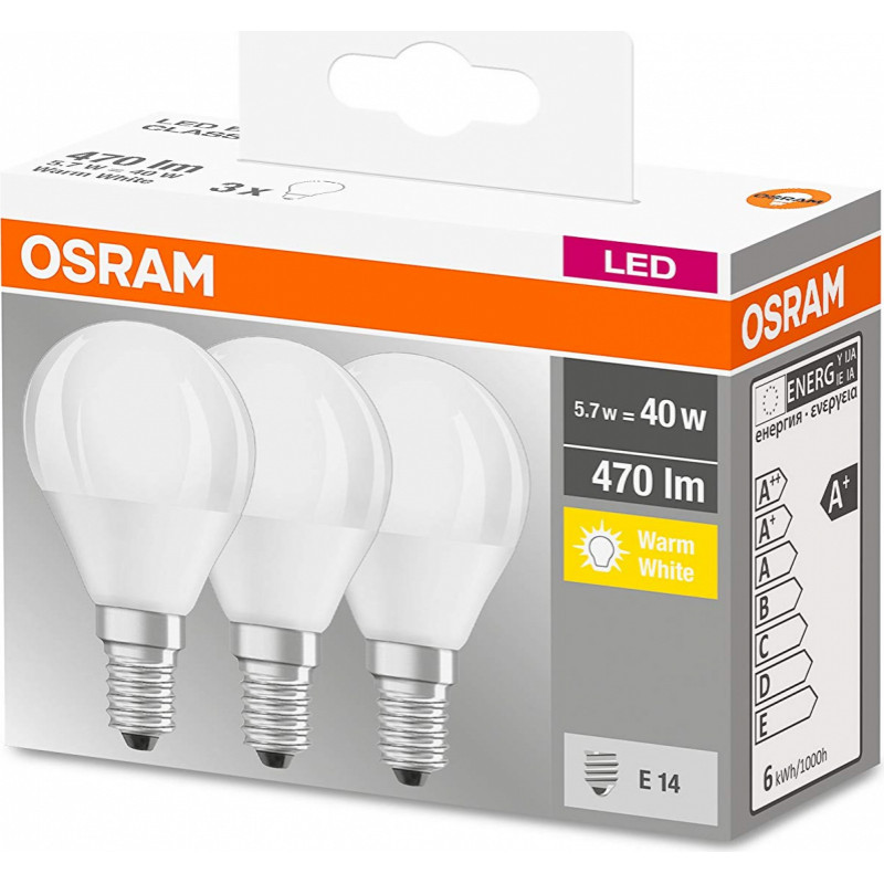 Osram LED spuldze 5.7W E14 3gb CLP40 Osram