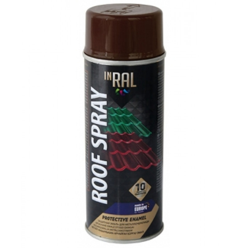 Inral Emalja aerosols jumtam Inral Roof spray 400ml šokolādes - gab