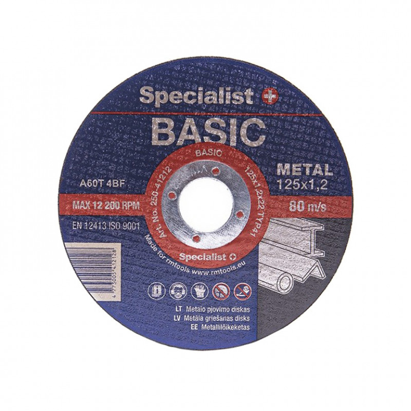 Specialist + Metāla griešanas disks Specialist BASIC 125x1.2x22 mm - gab