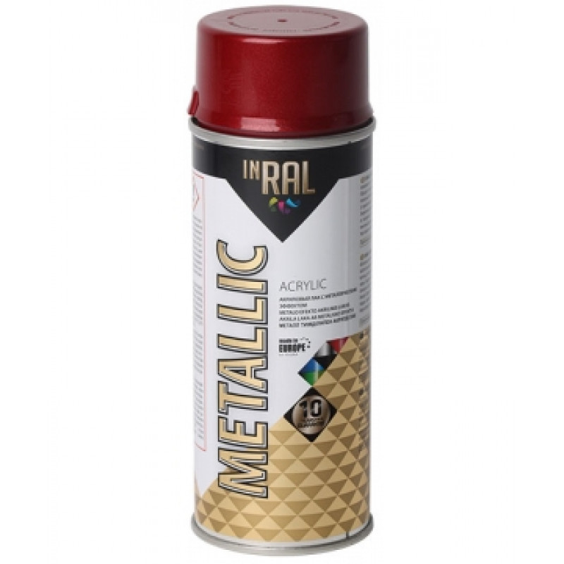 Inral Aerosols akrila laka Inral Metallic 400ml sarkana - gab