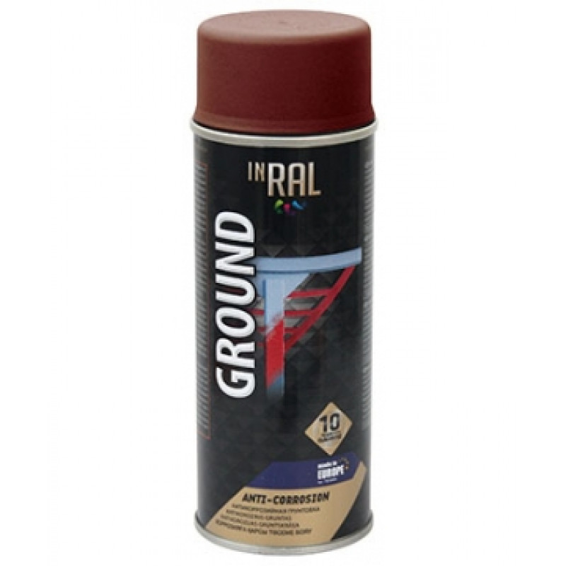 Inral Antikorozijas aerosols grunts Inral Ground 400ml RAL3009 sarkans - gab