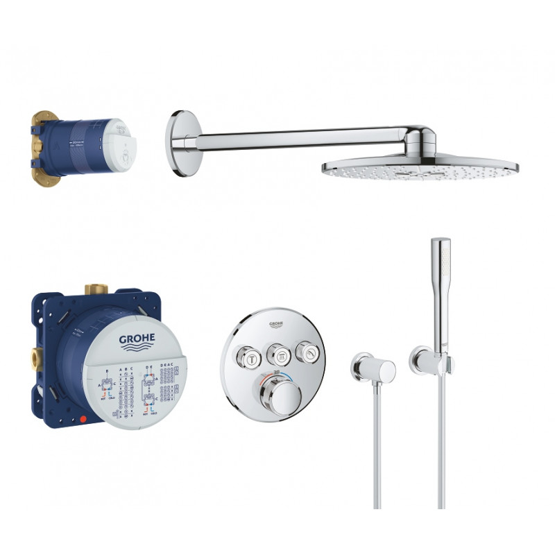 Grohe iebūvējamā dušas termostata komplekts SmartControl Perfect Rainshower 310, 3 režīmi, hroms