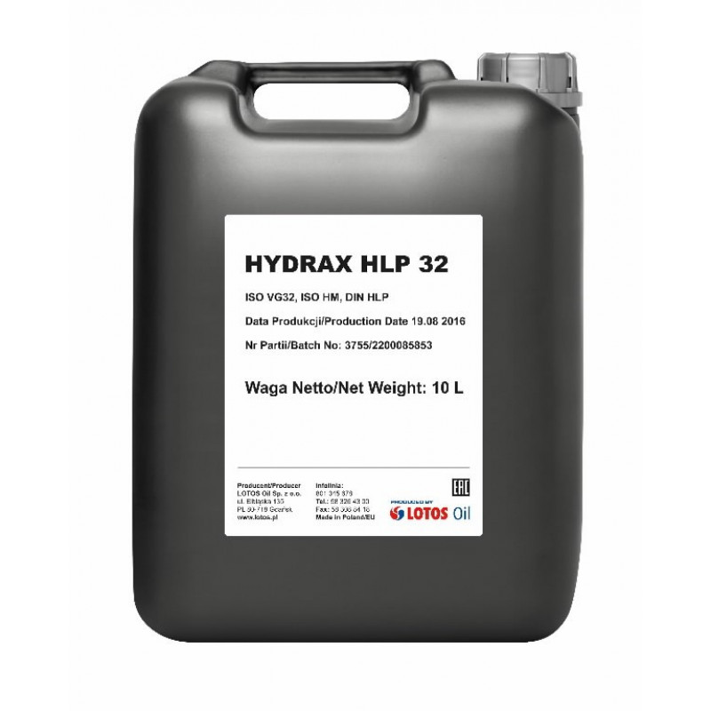 Lotos Oil Hidraulikas Eļļa Hydrax HLP 32 10L, Lotos Oil