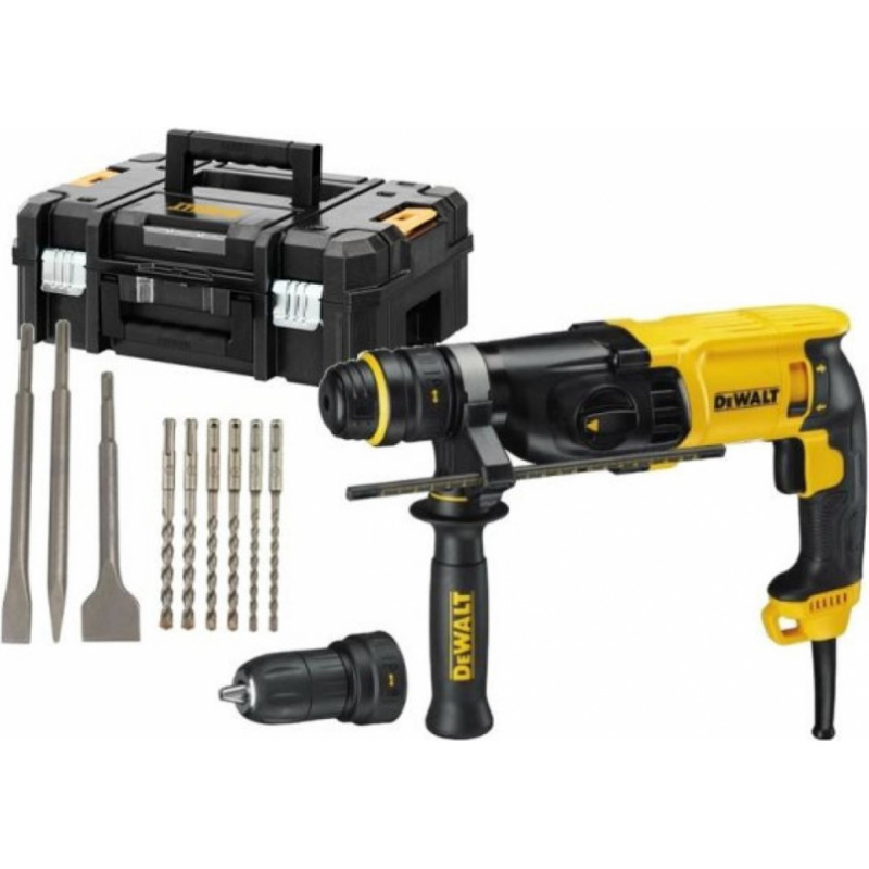 Dewalt Elektriskais perforators SDS-Plus, 900W, 28mm, 3J (+piederumi, QCC uzgalis, koferis) D25144KP-QS