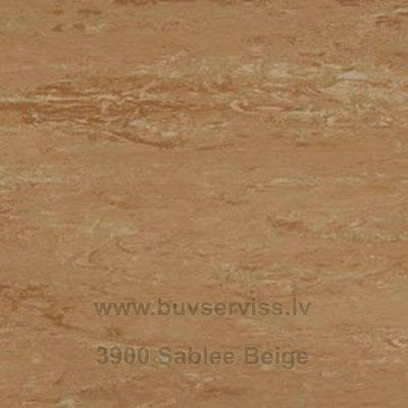 - Polyflor Sablee Beige 3900 2m plat., 2.00mm aizsargslānis, linolejs PVC Brūngans (garums cm)