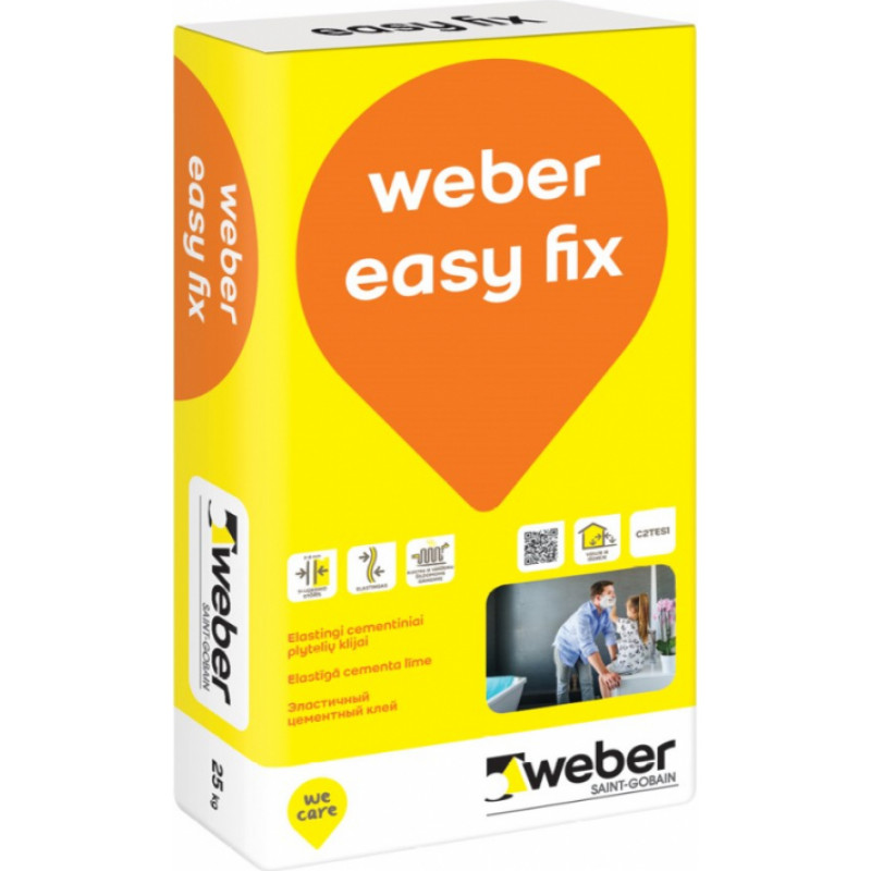 Weber Easy Fix Elastīga flīžu līme, (C2TE S1), 25kg