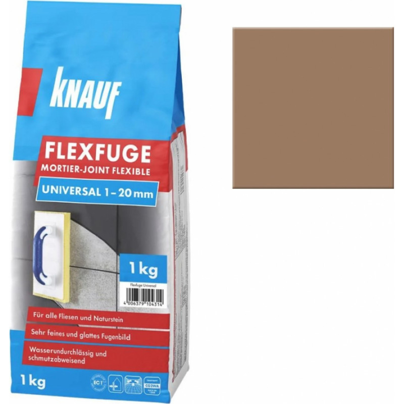 Knauf Flexfuge Universal Cementa bāzes flīžu šuvotājs, gaiši brūns, 1kg