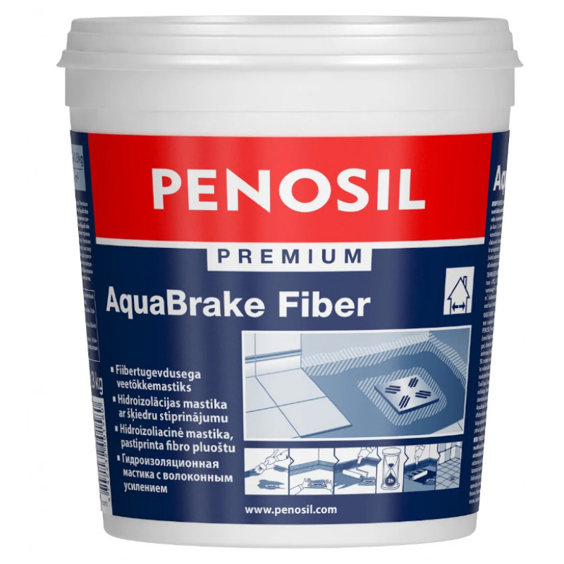 Penosil Premium AquaBrake Fiber hidroizolācijas mastika pastiprināta ar šķiedru, 1L