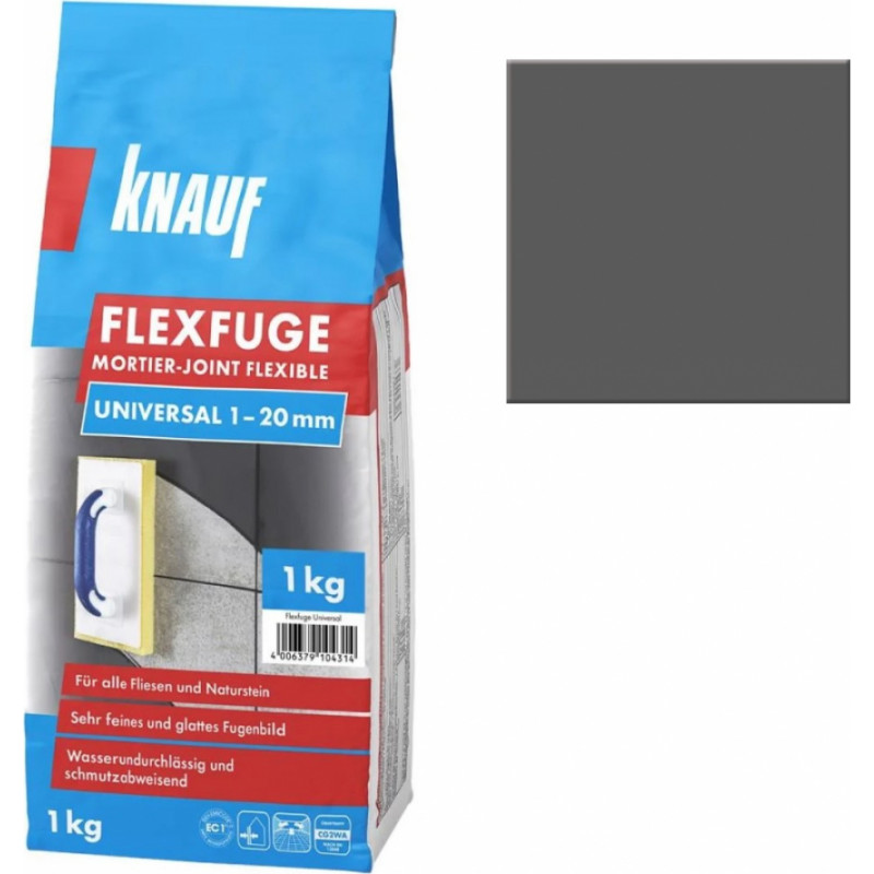 Knauf Flexfuge Universal Cementa bāzes flīžu šuvotājs, antracīta, 1kg