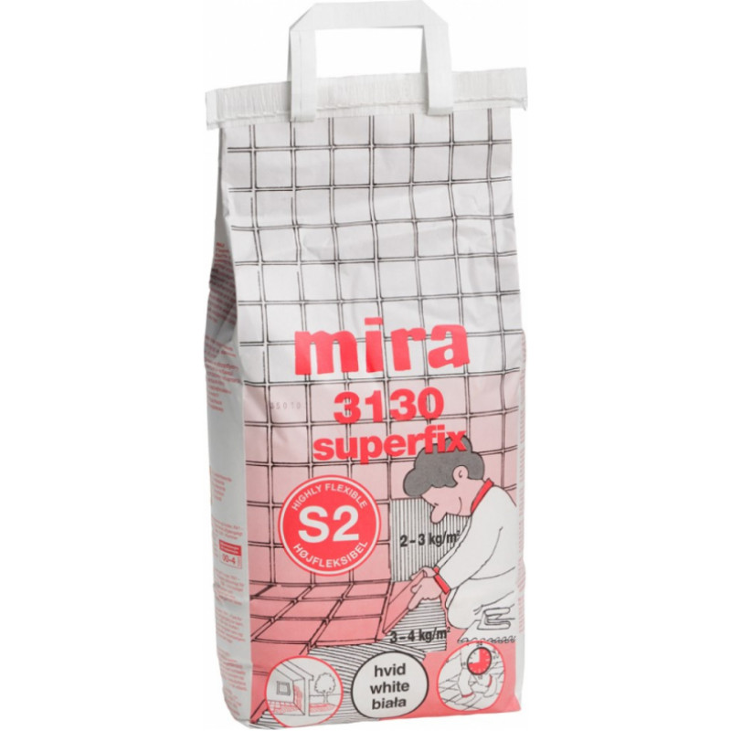 Mira 3130 superfix flīžu līme ar izcilu adhēziju, elastību (C2TE S2), 5kg