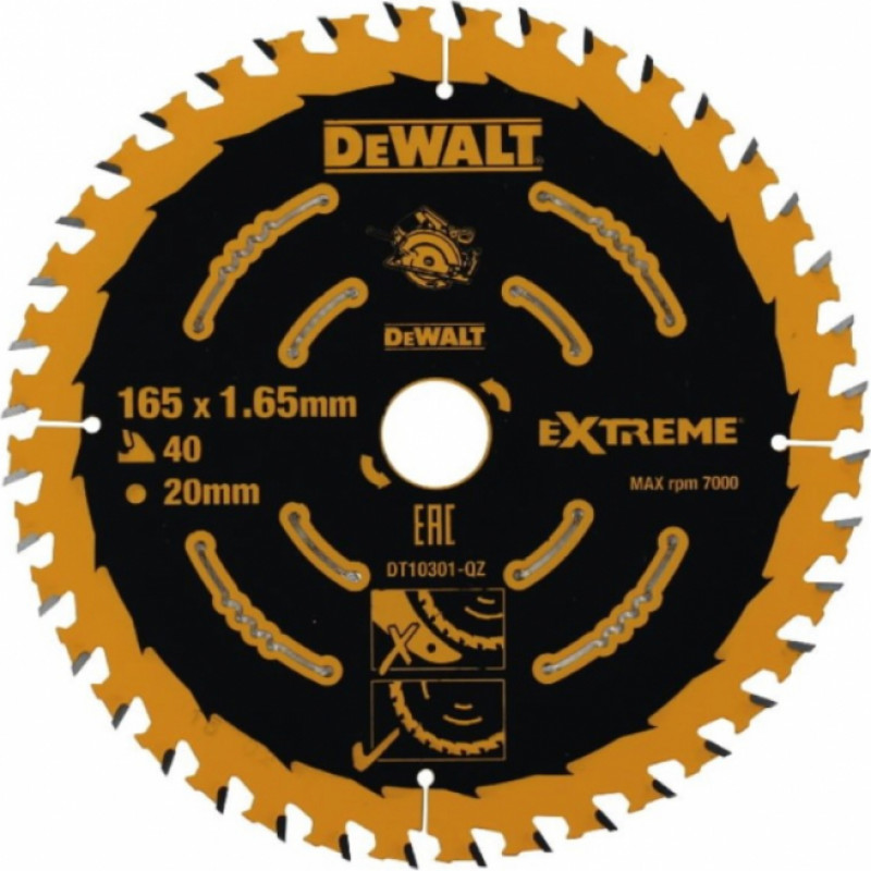 Dewalt Zāģripa EXTREME 165x20mm, 40T