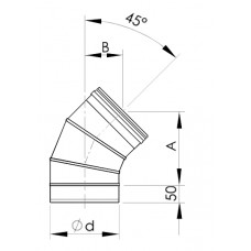 Almeva Līkums 45° EW/160 - gab.