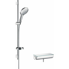 Hansgrohe Raindance Ecostat Select+Raindance Select S 150 3jet/Unica'S Puro 0.90m dušas termostata komplekts, balts/hroms - gab.