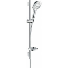 Hansgrohe Raindance Select E 120 3jet/Unica'S Puro 0.65m dušas komplekts ar ziepju trauku, hroms - gab.