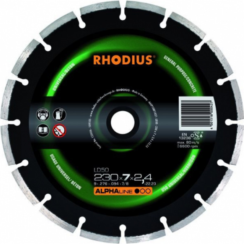 Rhodius Dimanta griešanas diski LD50 115x7.0x2.0x22.23 - gab.