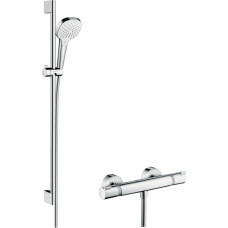 Hansgrohe Croma Select E Vario rokas dušas klausule ar dušas stieni 0.90m un termostatu, balts/hroms - gab.