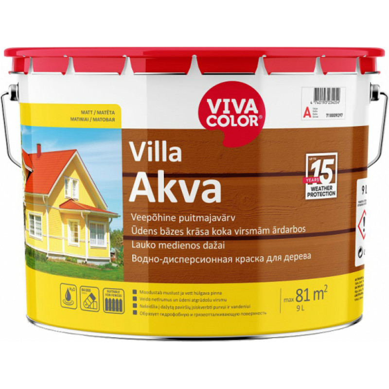 Vivacolor Krāsa kokam Vivacolor Villa Akva A 0.9l - gab