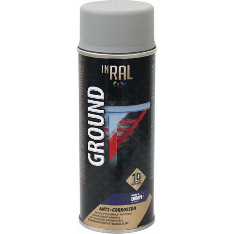 Inral Antikorozijas aerosols grunts Inral Ground 400ml RAL9003 balts - gab