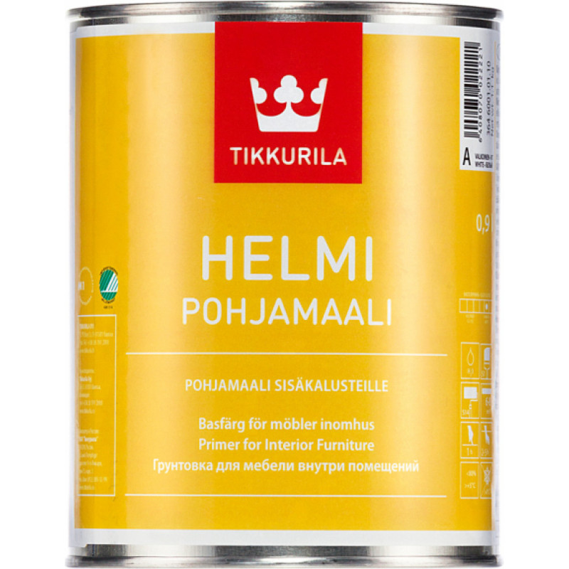 Tikkurila Gruntskrāsa Tikkurila Helmi Pohjamaali A, 0.9l - gab