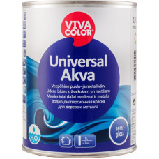 Vivacolor Ūdens bāzes krāsa kokam un metālam Vivacolor Universal Akva Pusspīdīga A-bāze 0.9L - gab