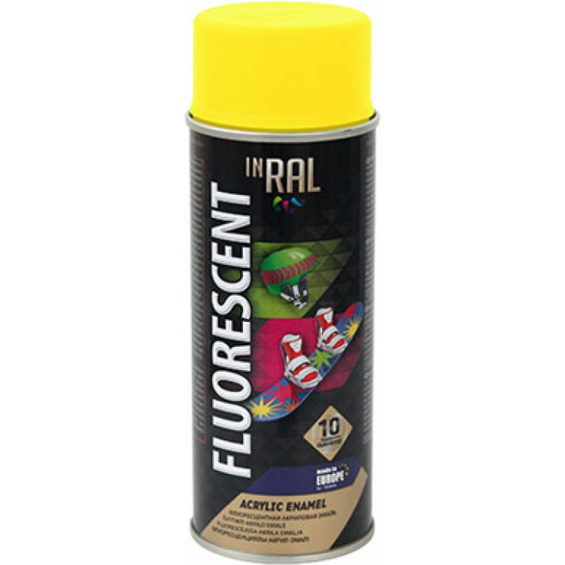 Inral Emalja aerosols Inral Fluorescent 400ml dzeltena - gab