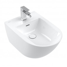 Villeroy & Boch bidē Subway 3.0, stiprināms pie sienas, 375x560 mm, + izplūde ar keramisko vāciņu, balts