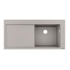 Hansgrohe virtuves izlietne S514-F450, viena bļoda ar plauktu, 1050x510 mm, concrete grey