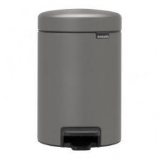 Brabantia atkritumu tvertne ar pedāli NewIcon, 3l, mineral concrete grey