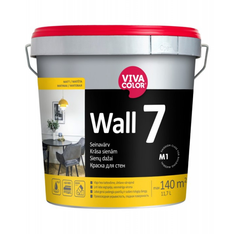 Vivacolor Wall 7 A Sienas krāsa, matēta 11.7L